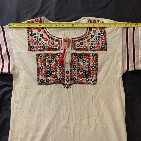 Kimchi Blue tunic Cream Top with Red and Black Embroidery - Picture 2 of 9